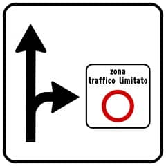 Italian traffic road sign indicating a ZTL 
