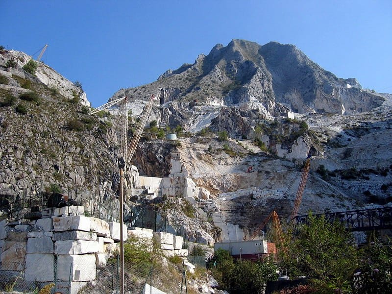 Apuan Alps marble mountain and quarry