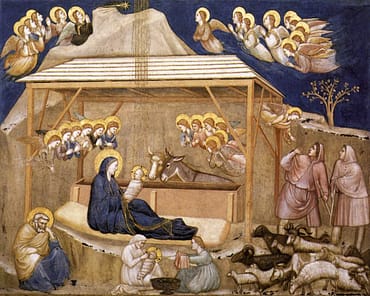 Giotto's Nativity, Birth of Jesus, Assisi Lower Church, Italy