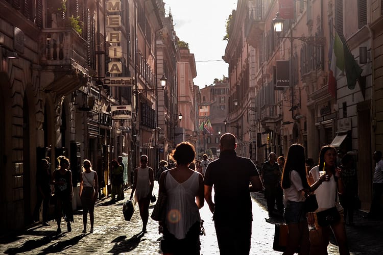 People walking in an Italian street