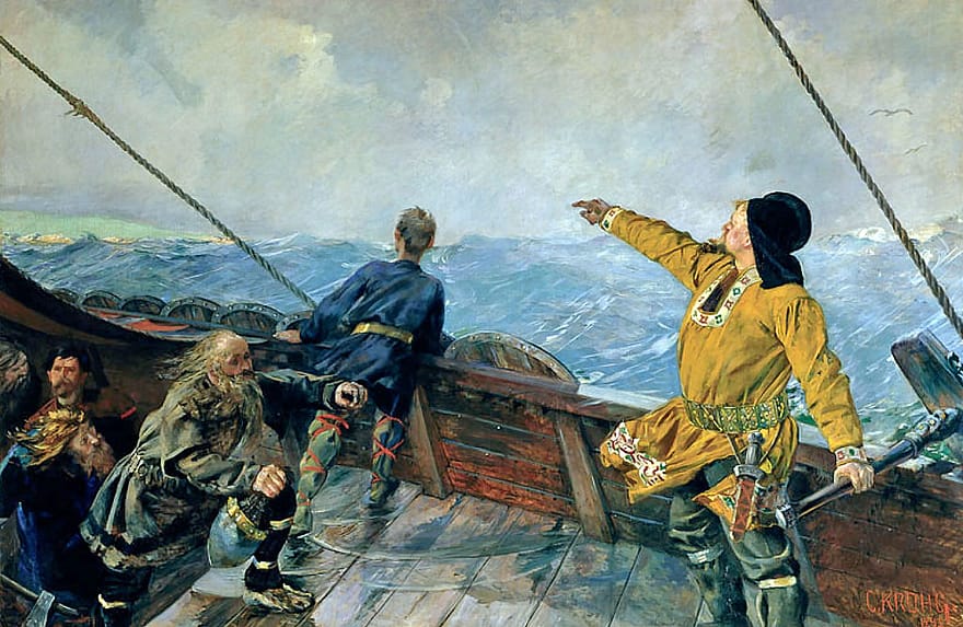 Leif Erikson, painting by Christian Krohg