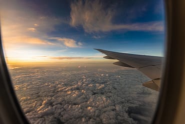 Flying into the sunset