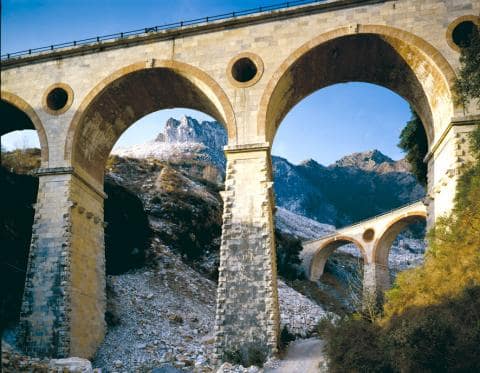 Vara Viaducts in the Carrara marble quarries
