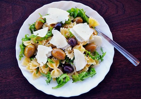 Pasta salad with olives