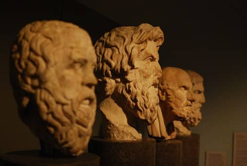 Busts of ancient Greek philosophers