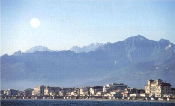 Apuan Alps seen from Viareggio