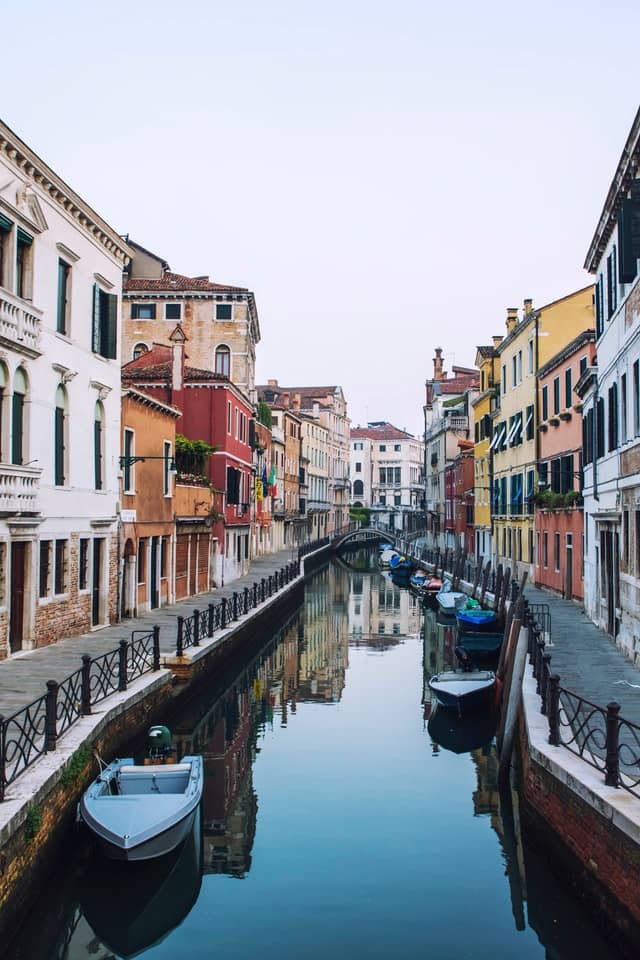 Deserted canal in Venice, Italy