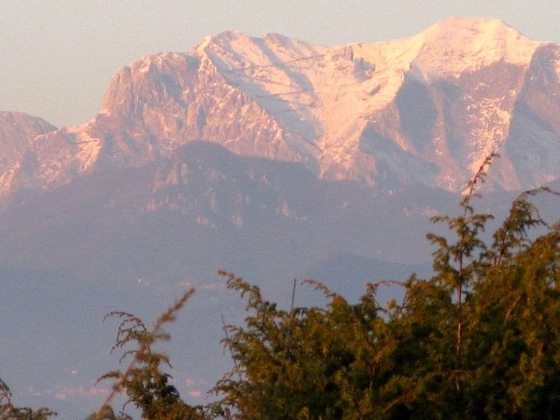 Apuan Alps view from the Versilia Riviera