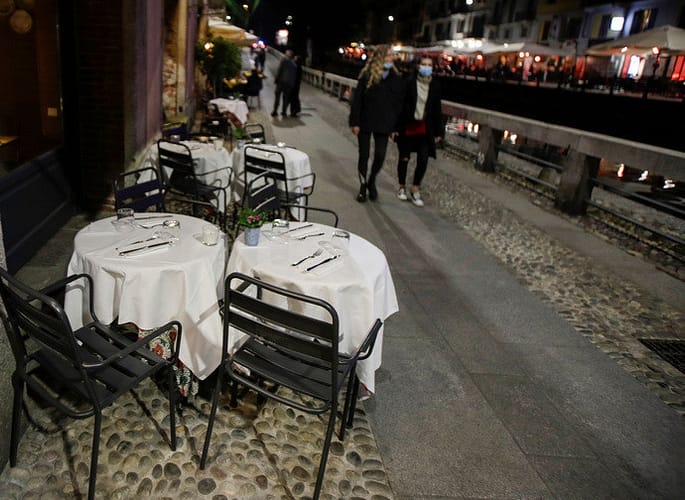 Italian street in Coronavirus lockdown