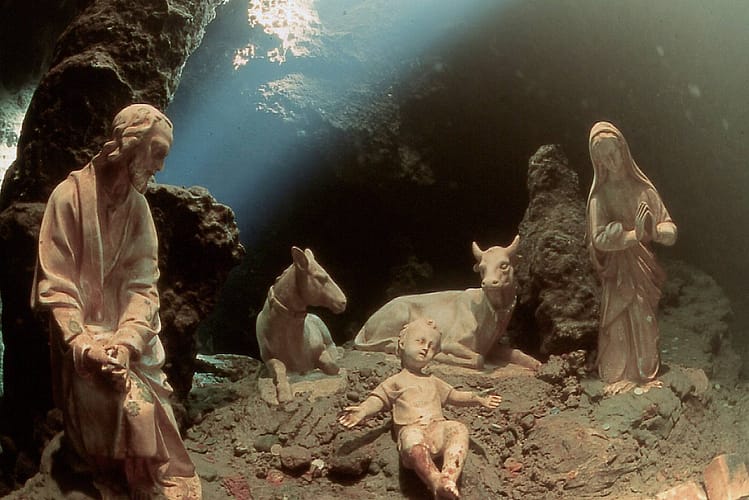 Amalfi Underwater Nativity Scene in Emerald Grotto