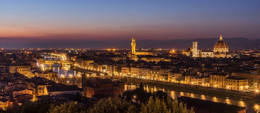 Florence skyline by night