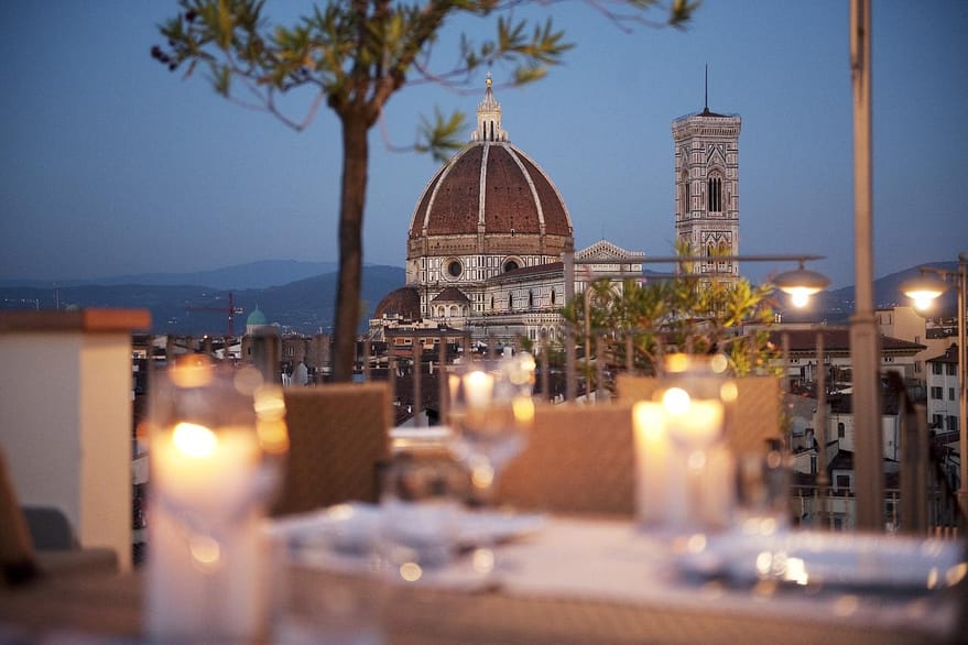 Florence - Grand Hotel Baglioni rooftop restaurant's view