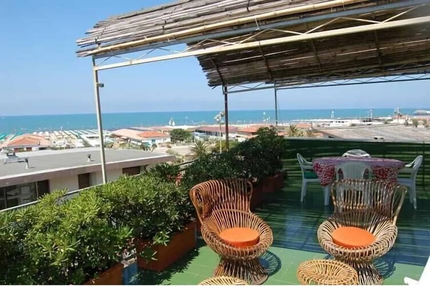 VRBO Viareggio Beach Apartment Rental Terrace on the Sea