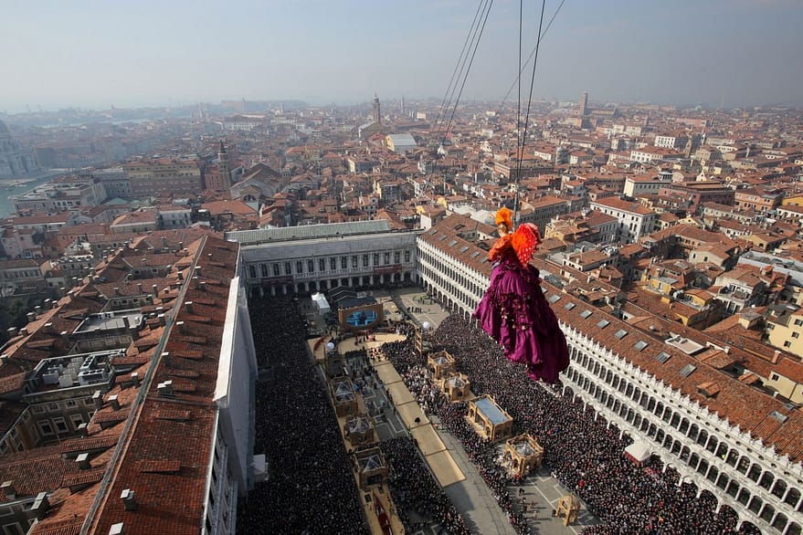 Carnival of Venice Flight of the Angel over St Mark's Square